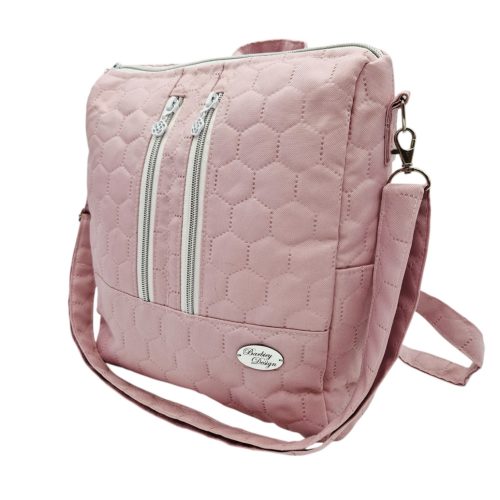 Elegance Női Hátitáska és Válltáska (Rózsaszín steppelt)