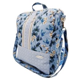 Elegance Női Hátitáska és Válltáska (Kék virágos)