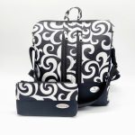 Elegance Női Hátitáska és Pénztárca Szett (Fekete-fehér)