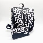 Elegance Női Hátitáska és Pénztárca Szett (Fekete-fehér)