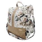 Elegance Női Hátitáska és Válltáska (Fehér rózsás)